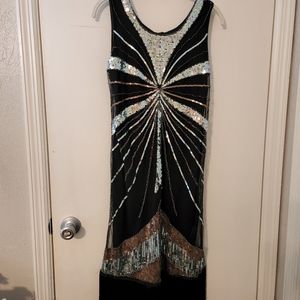 Sequin Black & Silver Flapper style dress